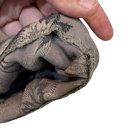 Y2K Anxiety Baroque Mini Skirt Taupe Black Scroll Pattern Size XS/S Made in USA - Picture 6 of 11